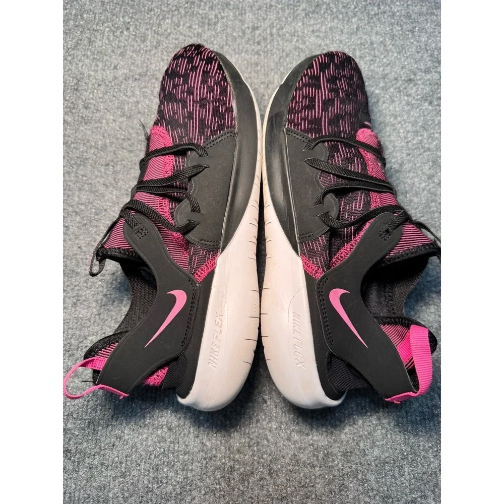 Nike Womens Flex Running Minimalist Shoe Sz 11 Black Pink Boat Water